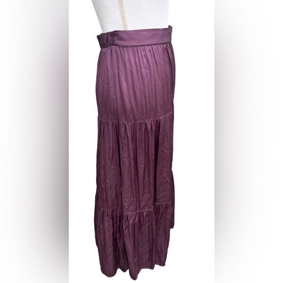 Revolve Nation Ltd purple Alba Black Tiered Pull On Skirt, Size Small - Picture 3 of 6